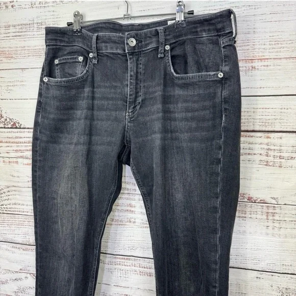 Rag & Bone Dre low rise Charcoal Straight Leg Slim Boyfriend size 30 denim Jeans - Picture 2 of 7